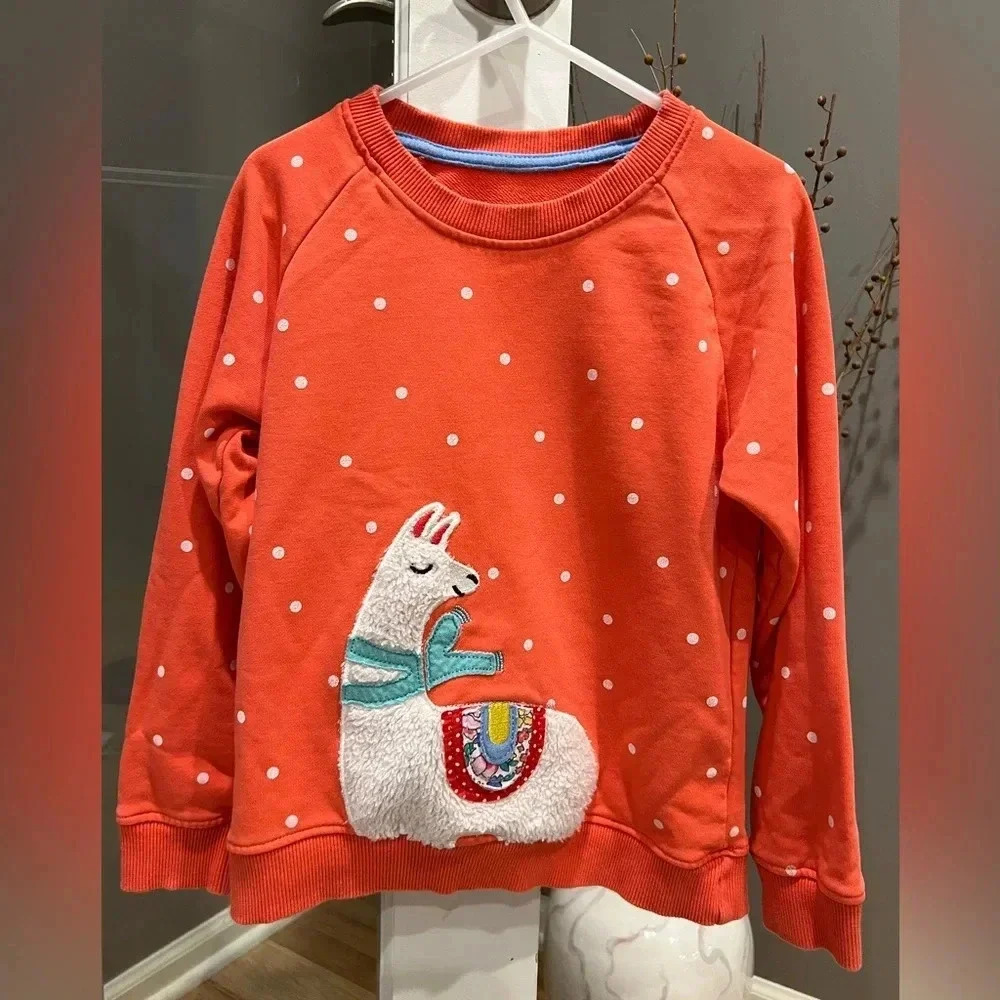 Kids llama appliqué sweatshirt